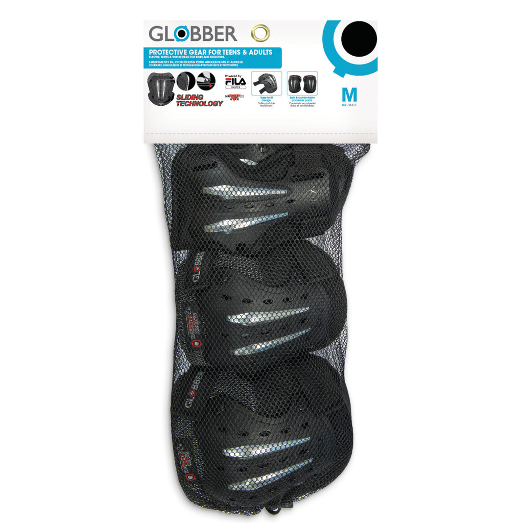 Shop Protection Gear set Singapore | Pumpanickel Sports Shop | Buy Globber Fila Teens & Adults 3-in-1 Protective Gear - pair of wrist guards, elbow pads & knee pads in one pack.