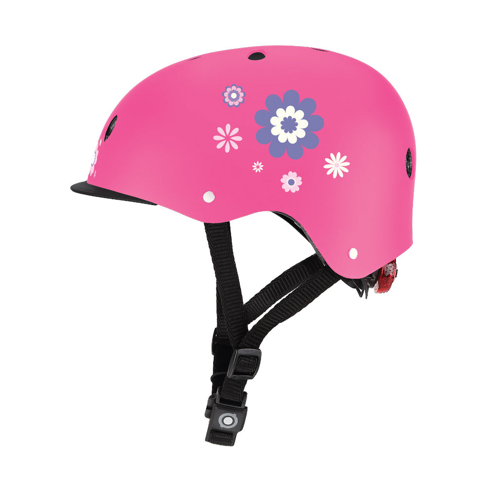 Shop Singapore Pumpanickel Sports Shop Buy Globber Scooter Helmet for Kids with LED Lights - Deep Pink Flowers
