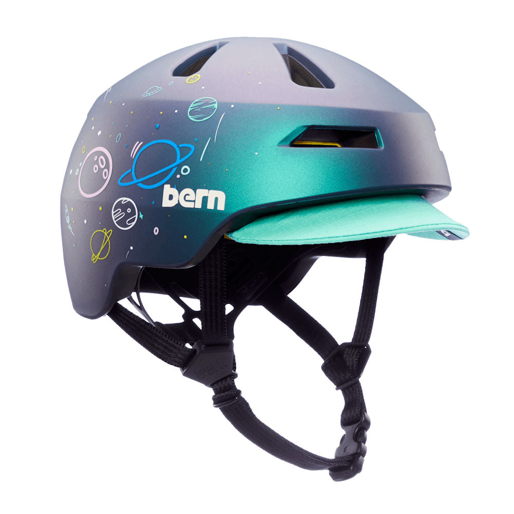 Bern Nino 2.0 Youth Certified Sports Helmet | Non-MIPS & MIPS options - Metallic Space Splat