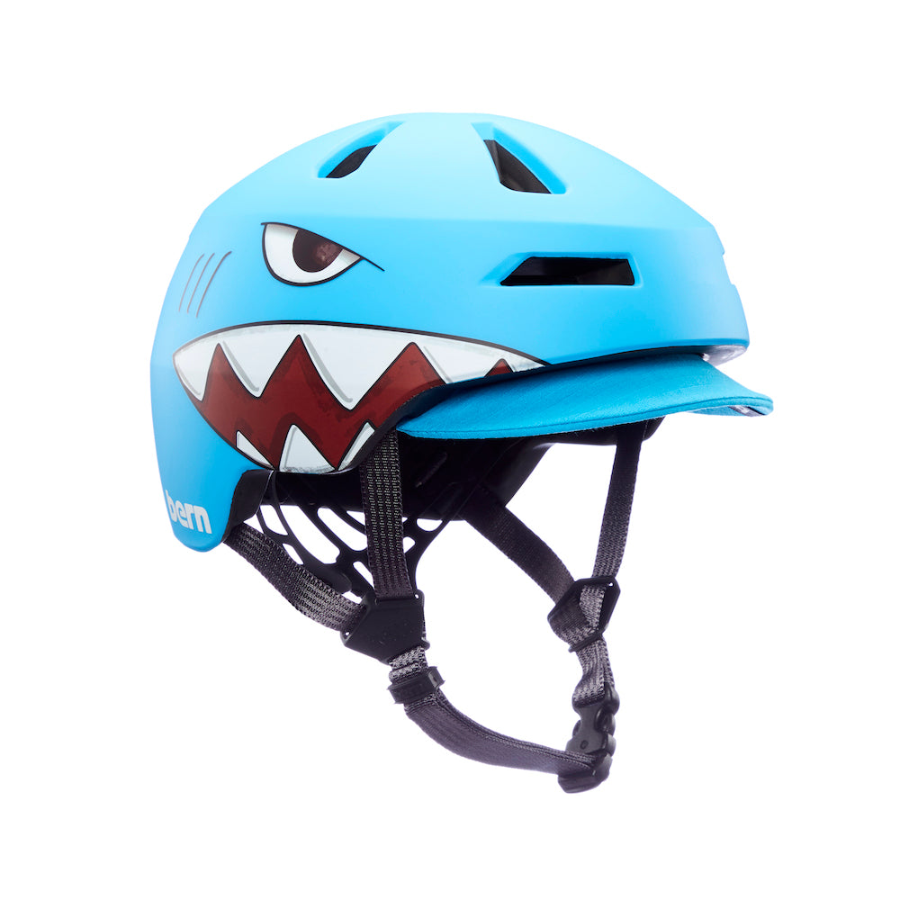 Bern Nino 2.0 Youth Certified Sports Helmet | Non-MIPS & MIPS options - Matte Shark Bite