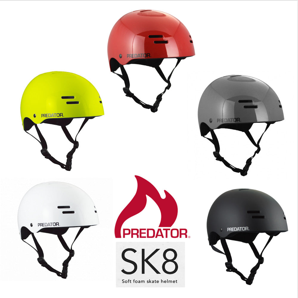 Pumpanickel Sports Shop Predator SK8 Soft Foam Skate Helmet Gloss Grey