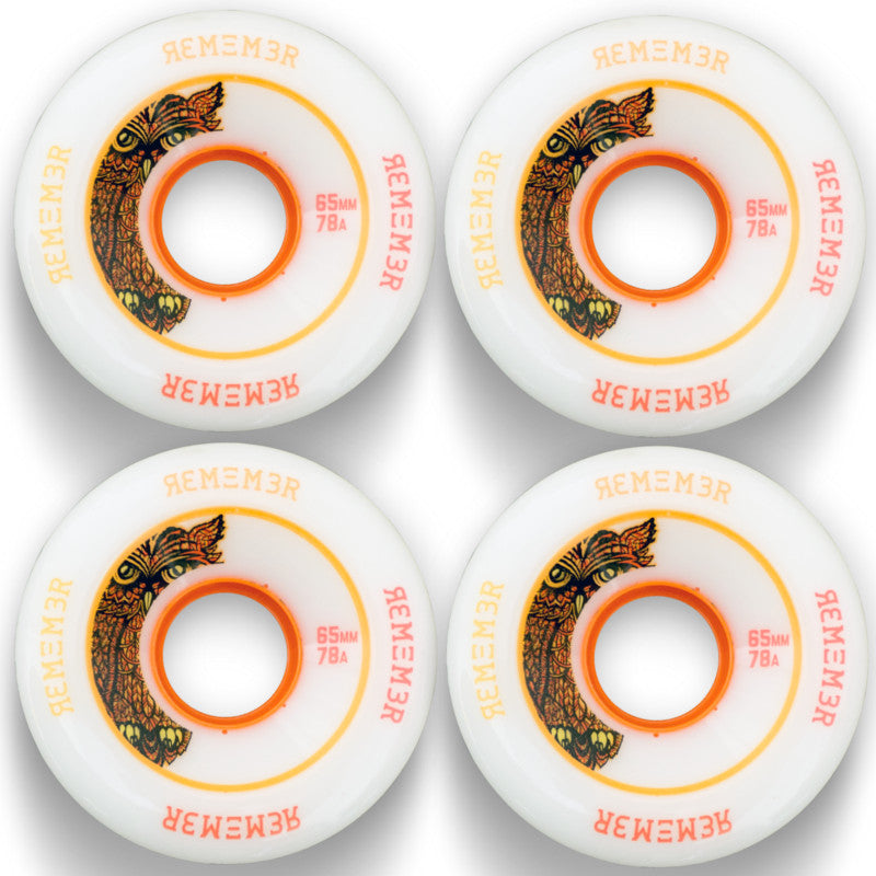 Remember Collective Lil Hoot Longboard Wheels 65mm 78a White | For freeride. cruising, freestyle or dancing longboard set up
