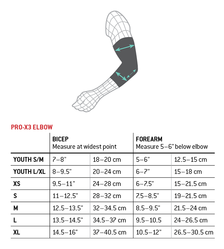 Pumpanickel Sports Shop G-Form Pro-X3 Elbow Pads Size Chart