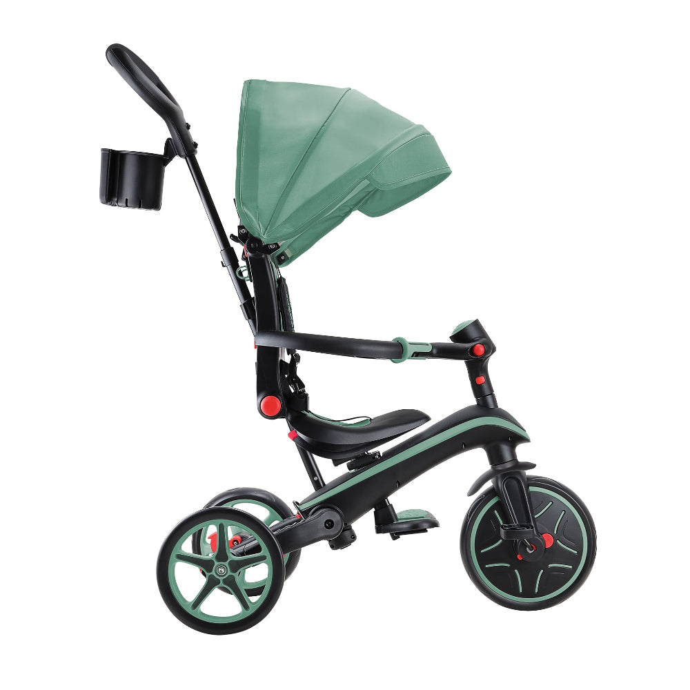 Shop Singapore Pumpanickel Sports Shop Buy Globber Explorer Trike Foldable 4-in-1 Baby Trike & Kids Balance Bike for 10 months to 5 years - Olive