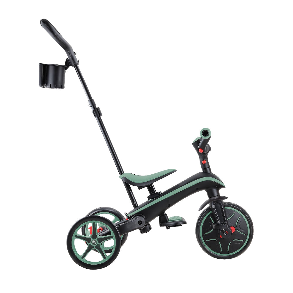 Shop Singapore Pumpanickel Sports Shop Buy Globber Explorer Trike Foldable 4-in-1 Baby Trike & Kids Balance Bike for 10 months to 5 years - Olive