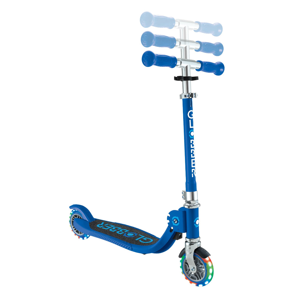 Shop Globber Singapore Pumpanickel Sports Shop Buy Globber Flow Foldable Junior Lights 2-Wheels Kick Scooter for age 3 and up - Navy Blue
