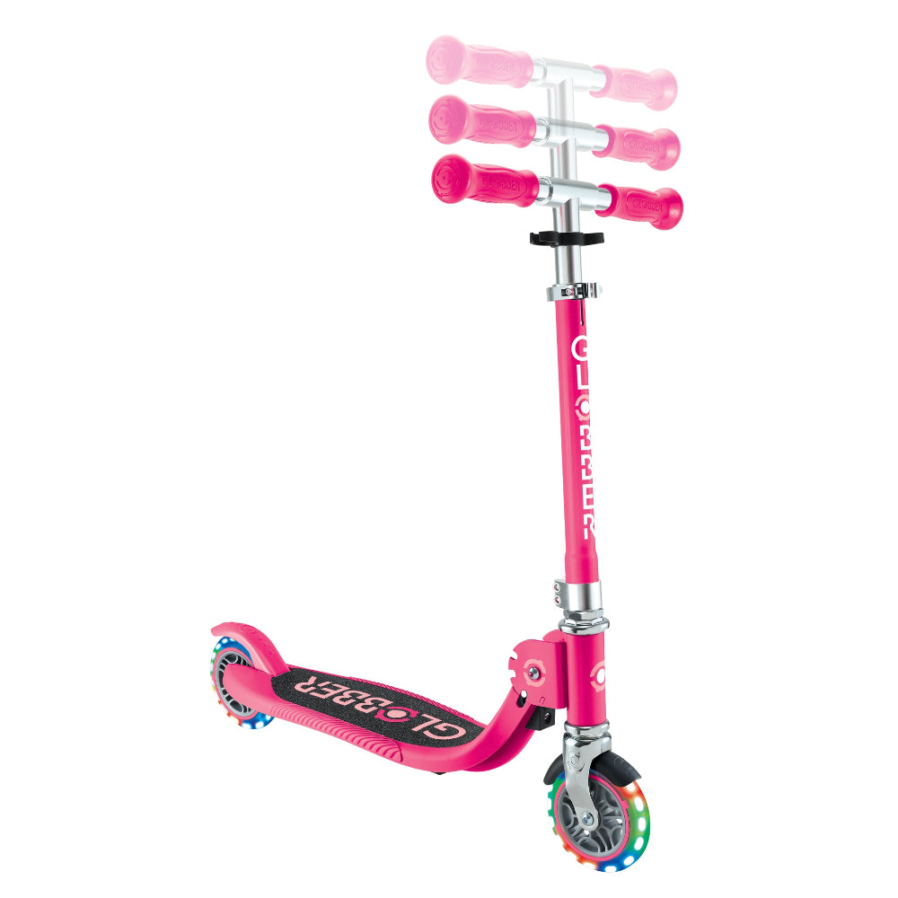 Shop Globber Singapore Pumpanickel Sports Shop Buy Globber Flow Foldable Junior Lights 2-Wheels Kick Scooter for age 3 and up - Fuchsia
