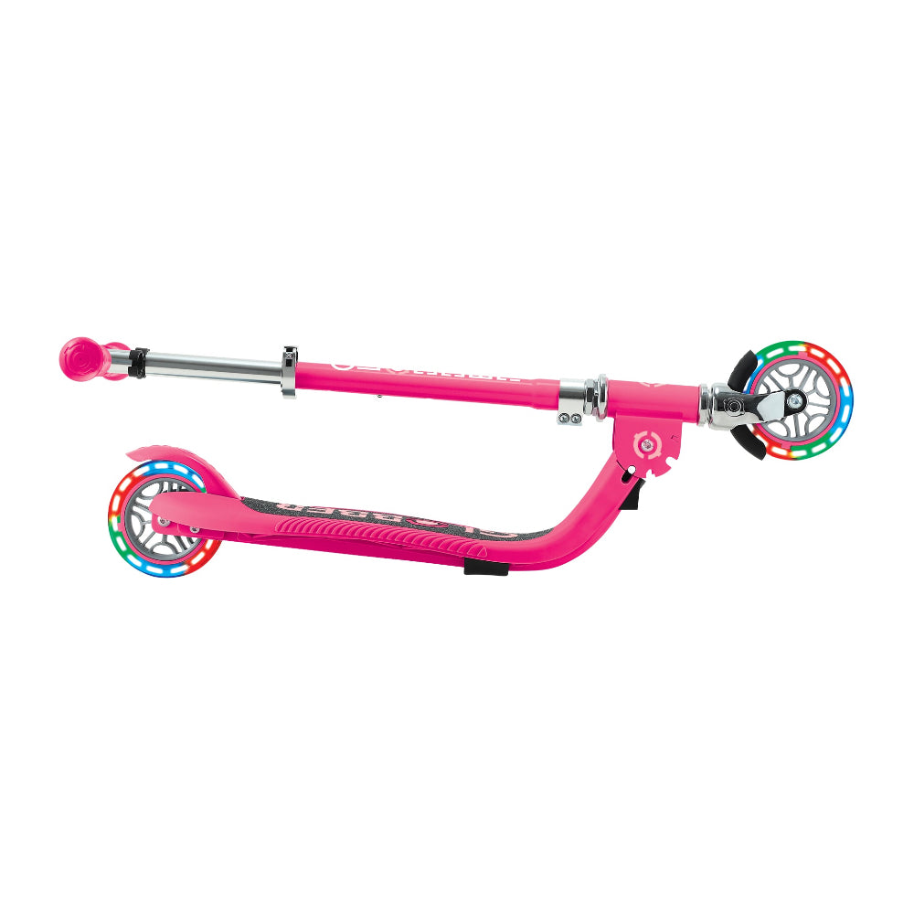 Shop Globber Singapore Pumpanickel Sports Shop Buy Globber Flow Foldable Junior Lights 2-Wheels Kick Scooter for age 3 and up - Fuchsia