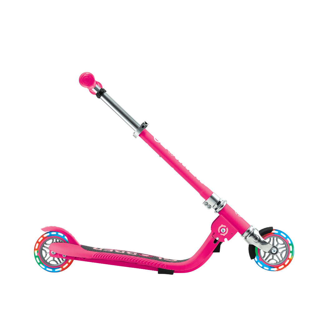 Shop Globber Singapore Pumpanickel Sports Shop Buy Globber Flow Foldable Junior Lights 2-Wheels Kick Scooter for age 3 and up - Fuchsia