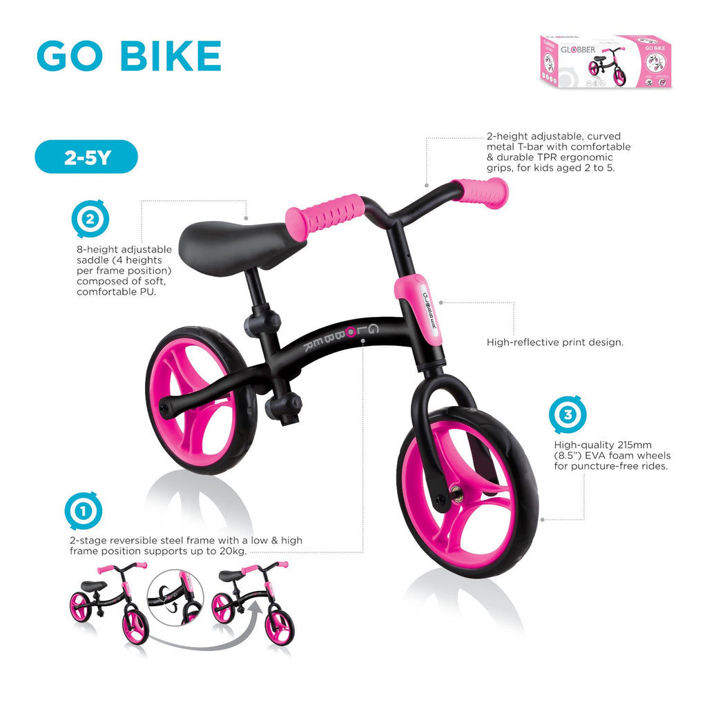 Shop Singapore Pumpanickel Sports Shop Buy Globber Go Bike V2 balance bike for toddlers aged 2 to 5 years