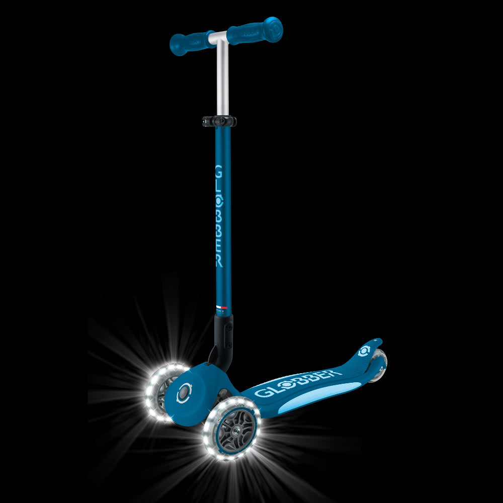 Shop Singapore Pumpanickel Sports Shop. Buy Globber Elite Foldable Lights 3-Wheels Kids Scooter - Petrol Blue