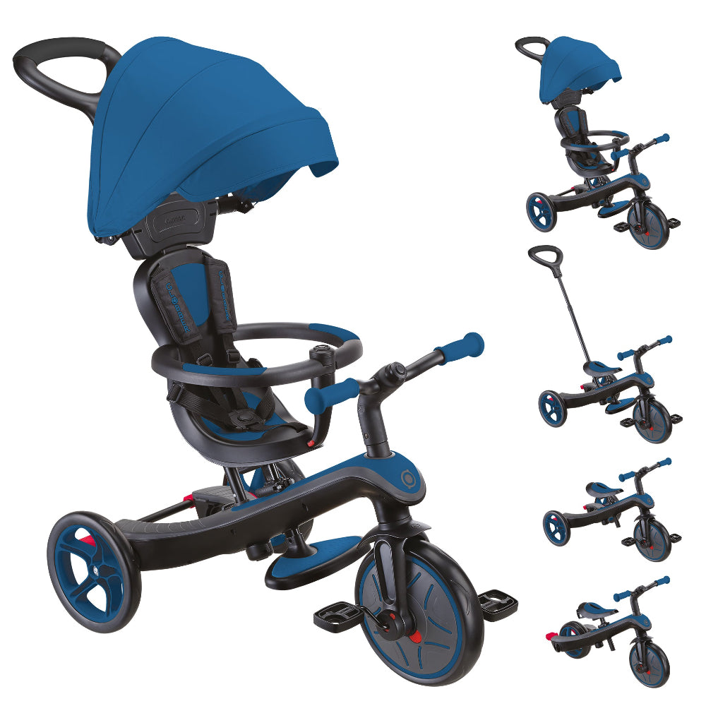 Shop Singapore Pumpanickel Sports Shop Buy Globber Explorer Trike 4-in-1 Baby Trike & Kids Balance Bike for 10 months to 5 years - Royal Blue