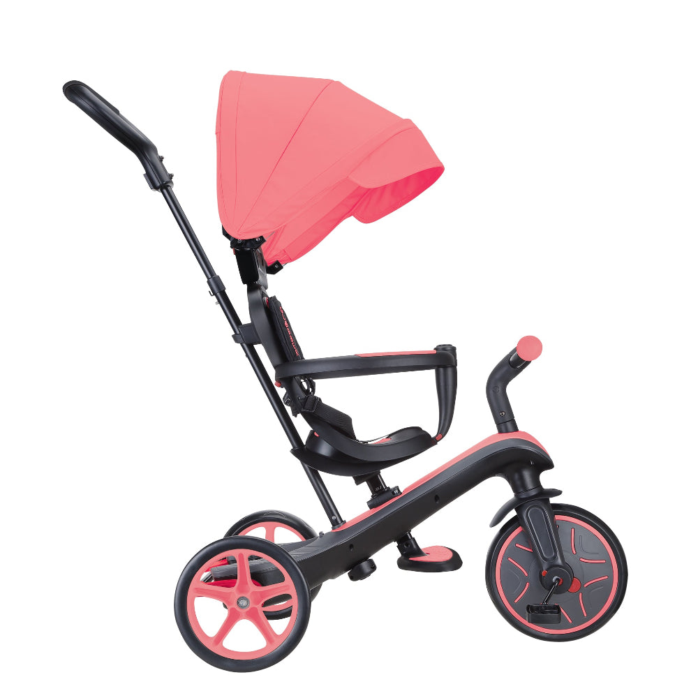 Shop Singapore Pumpanickel Sports Shop Buy Globber Explorer Trike 4-in-1 Baby Trike & Kids Balance Bike for 10 months to 5 years - Coral Pink