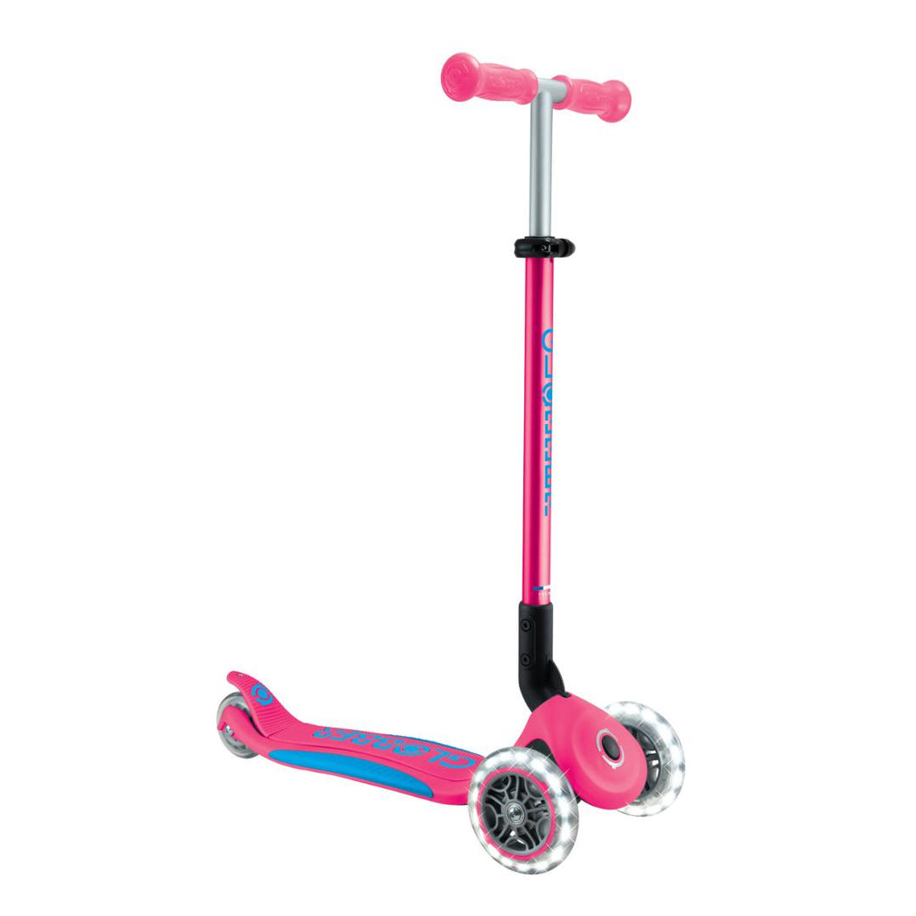 Shop Singapore Pumpanickel Sports Buy Globber Primo Foldable Plus Lights 3-Wheels Kids Scooter for age 3 to 9 years - Fuchsia-SkyBlue