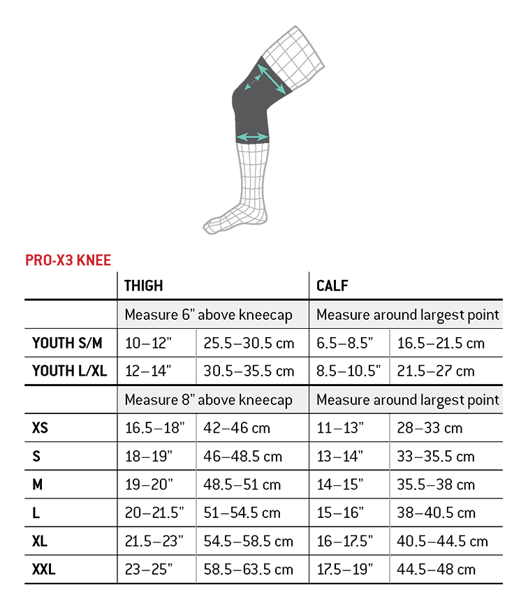 Pumpanickel Sports Shop G-Form Pro-X3 Knee Pads Size Chart