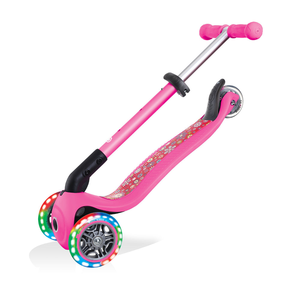 Shop Singapore Pumpanickel Sports Shop Buy Globber Junior Foldable Fantasy Lights 3-Wheels Toddler Scooter - Neon Pink Flowers