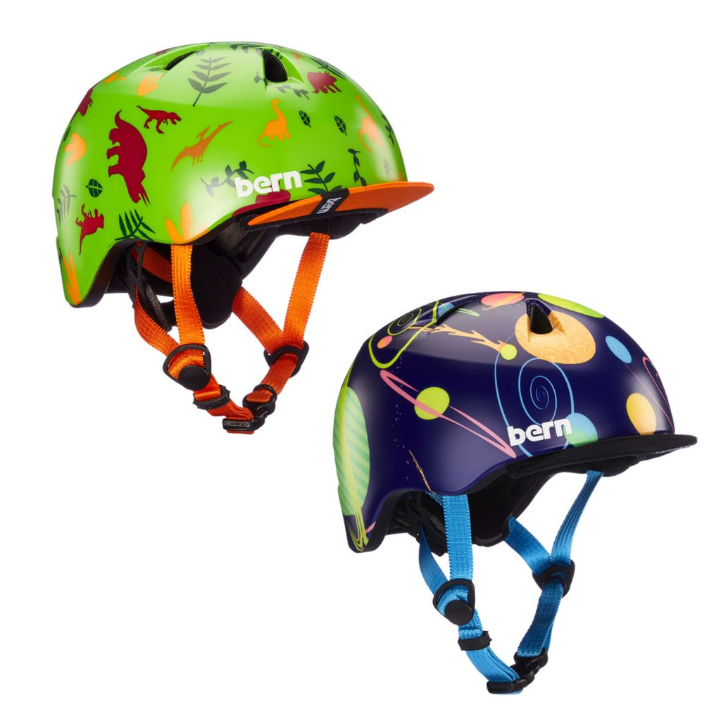 Pumpanickel Sports Shop. Buy Bern Helmet Singapore. Bern Tigre Toddler Bike Helmet | 2 designs - Satin Galaxy and Satin Green Dino