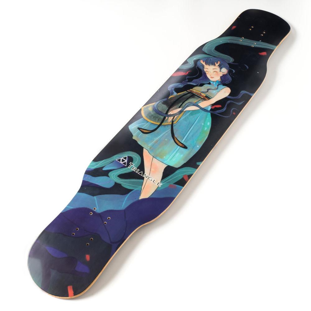 Shop longboard Singapore on Pumpanickel | Rebirth Triangle Longboard Deck Winter Dragon