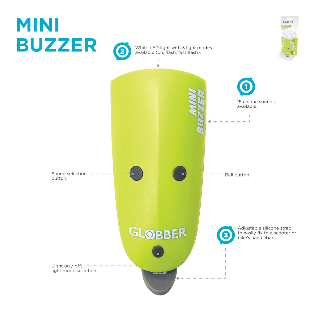 Shop Singapore Pumpanickel Sports Shop Buy Globber Mini Buzzer. Accessories for kids scooter. Choose Black, Blue, Pink or Lime