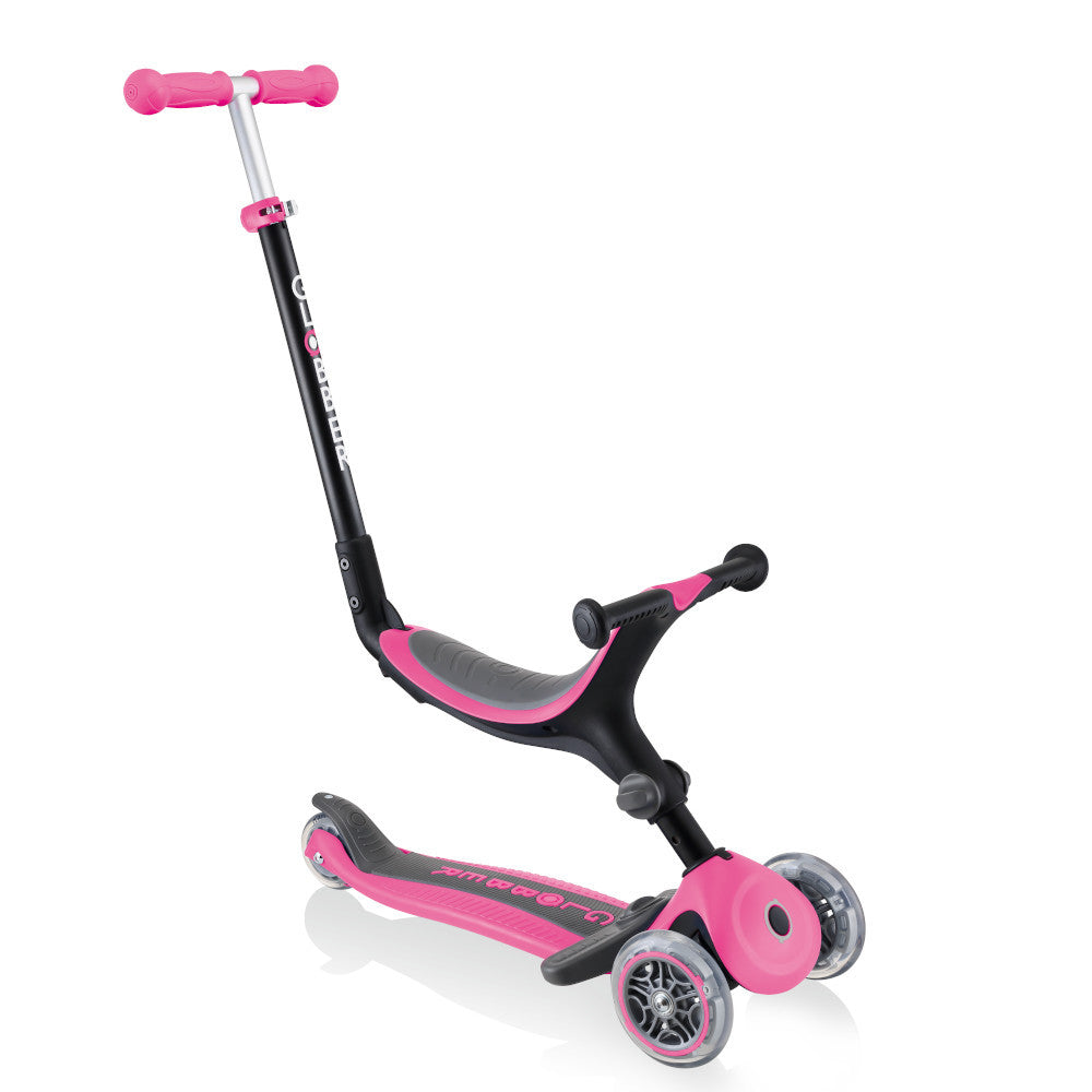 Shop Singapore Pumpanickel Sports Shop Buy Globber Go UP Foldable Plus scooter with seat for 15 months to 6 years - Pink