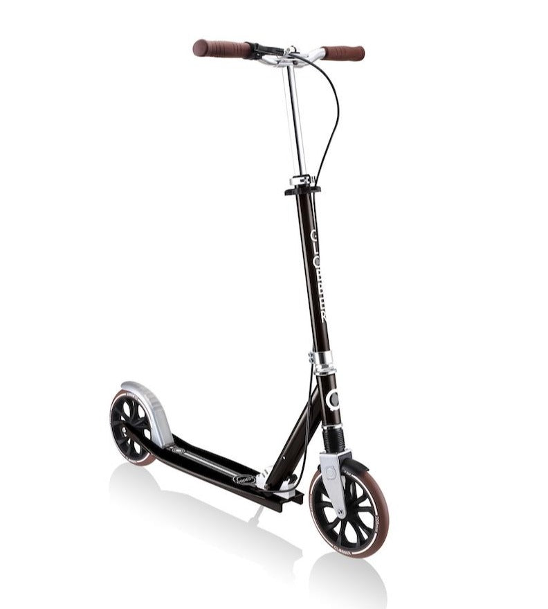 Shop Singapore Pumpanickel Sports Shop Buy Globber NL205 Deluxe Foldable Big Wheels Kick Scooter with Hand Brake for Kids age 8+ to adults - Vintage Black