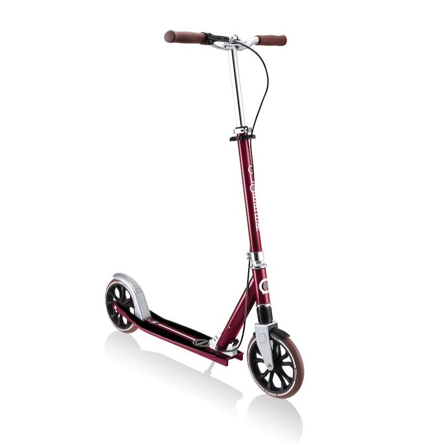 Shop Singapore Pumpanickel Sports Shop Buy Globber NL205 Deluxe Foldable Big Wheels Kick Scooter with Hand Brake for Kids age 8+ to adults - Vintage Red