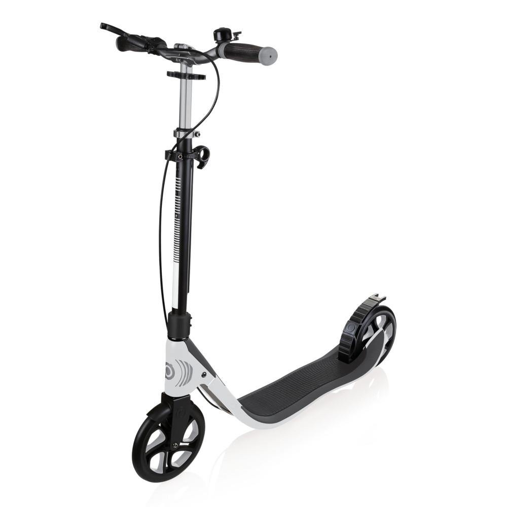 Shop Singapore Pumpanickel Sports Shop Buy Globber One NL205 Deluxe Foldable 2-Wheels Adult Kick Scooter with Hand Brake and Bell- White/Dark Grey