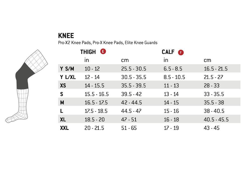 Pumpanickel Sports Shop G-Form Pro-X Knee Pads Size Chart