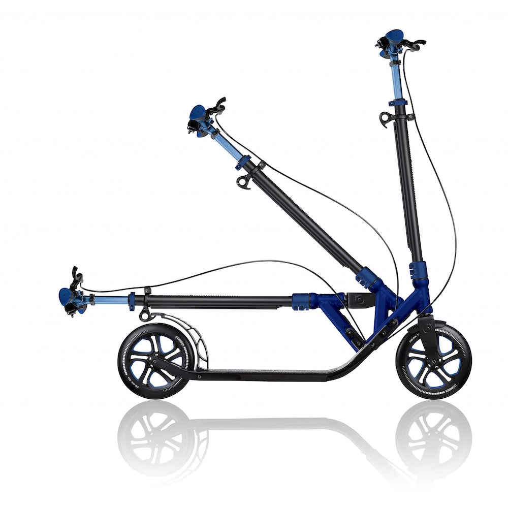 Shop Singapore Pumpanickel Sports Shop Buy Globber One NL230 Ultimate Foldable Big Wheels Adult Kick Scooter with Hand Brake and Bell- Titanium/Slate Blue