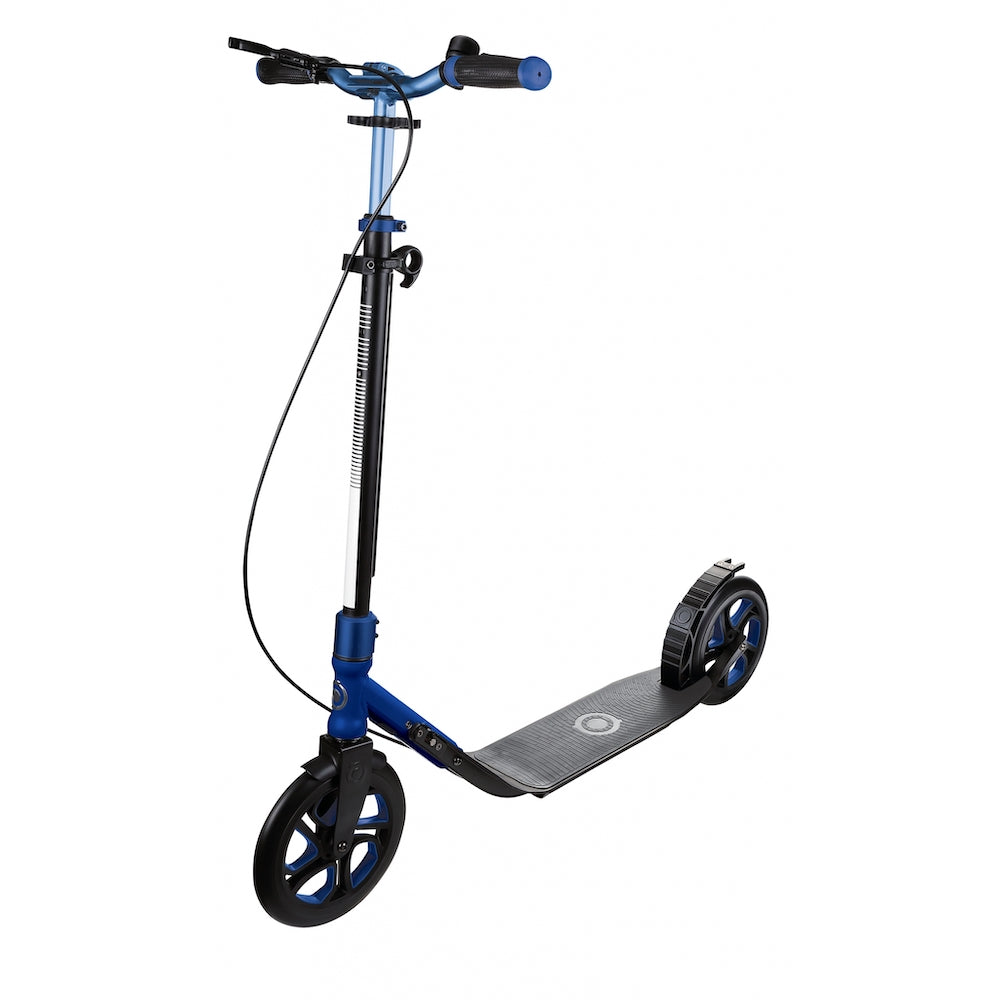Shop Singapore Pumpanickel Sports Shop Buy Globber One NL230 Ultimate Foldable Big Wheels Adult Kick Scooter with Hand Brake and Bell- Titanium/Slate Blue