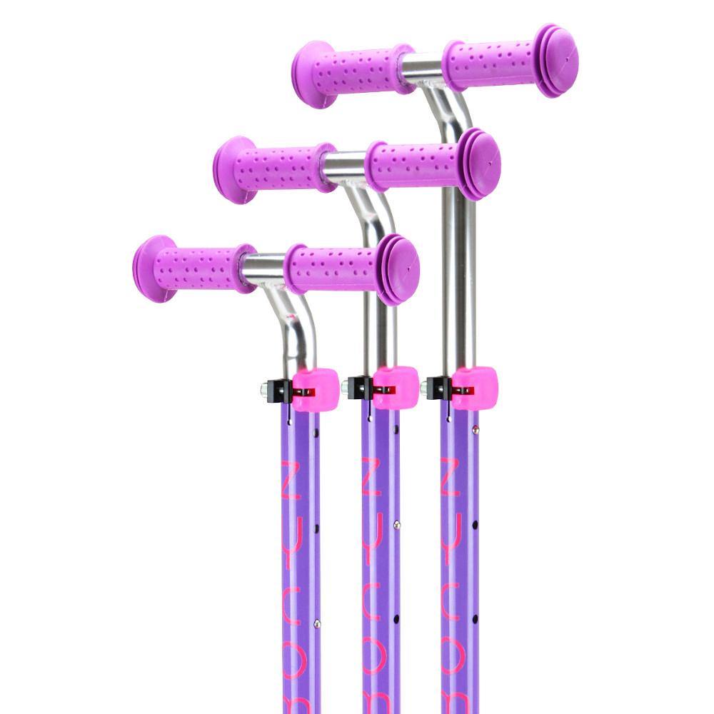 Pumpanickel Sports Shop Buy Zycom Zing 3 Wheel Kick Scooter for Kids. Pink-Purple for girls, age 3 to 5 years. 3 stage height adjustable bar to grow with child