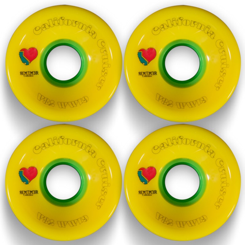 Remember Collective California Cruiser Longboard Wheels 61mm 78a Yellow | For cruising, freestyle and dancing longboard set up