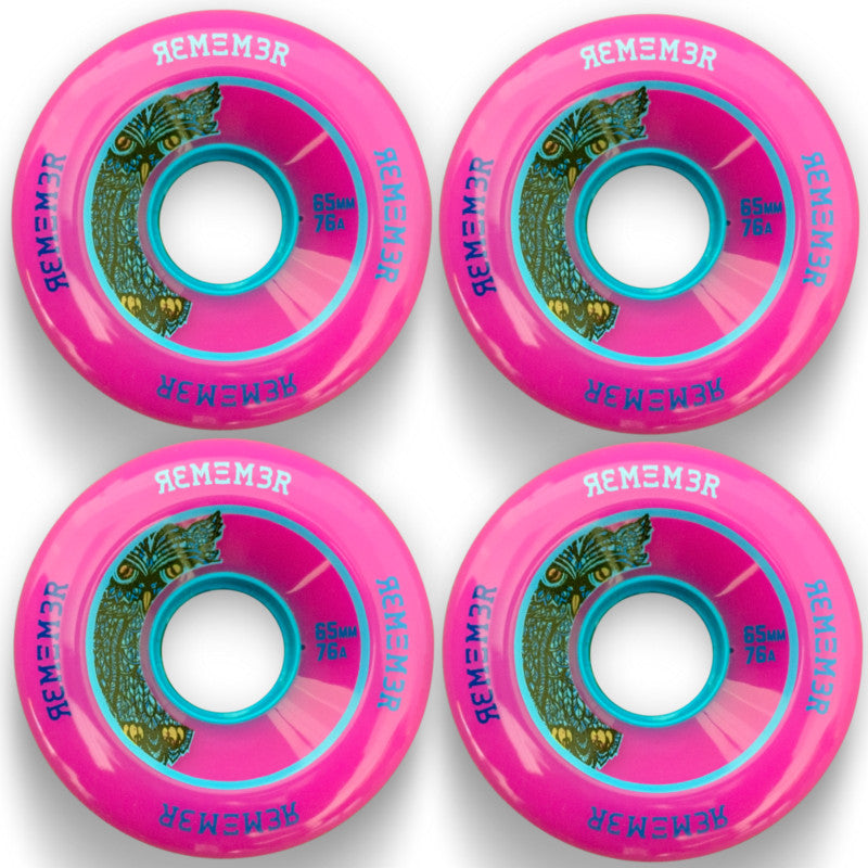 Remember Collective Lil Hoot Longboard Wheels 65mm 76a Pink | For freeride. cruising, freestyle or dancing longboard set up