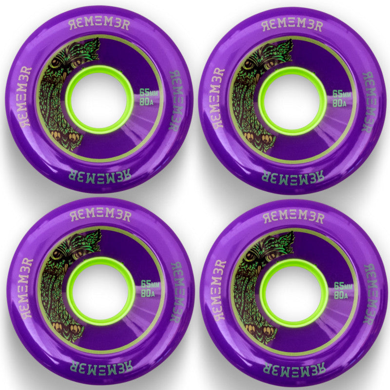 Remember Collective Lil Hoot Longboard Wheels 65mm 80a Purple | For freeride. cruising, freestyle or dancing longboard set up