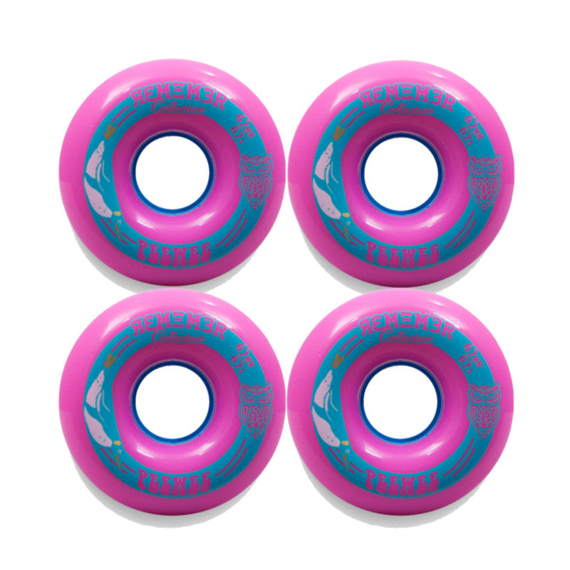 Remember Collective Pee Wee Wheels 62mm 82a Pink | For cruising, freeride & freestyle longboard set up