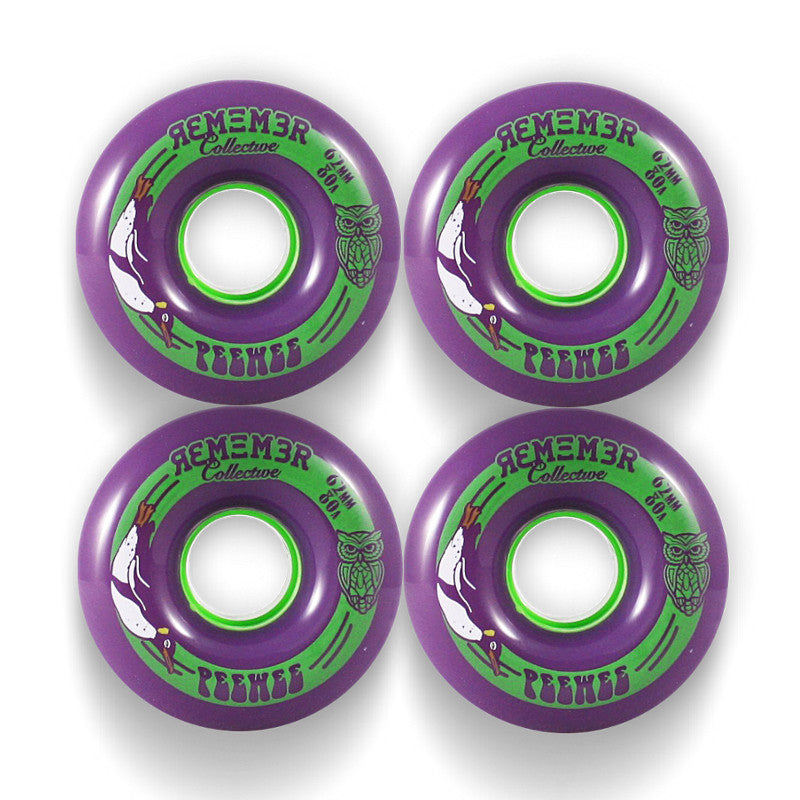 Remember Collective Pee Wee Wheels 62mm 80a Purple | For cruising, freeride & freestyle longboard set up