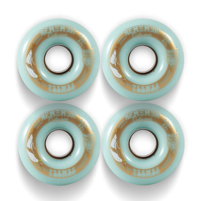 Remember Collective Pee Wee Wheels 62mm 82a Seafoam | For cruising, freeride & freestyle longboard set up