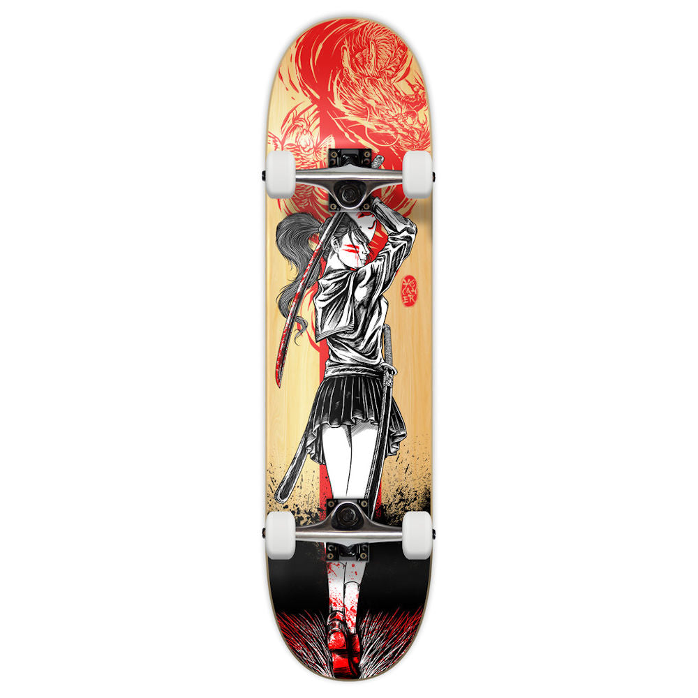 Pumpanickel Sports Shop Yocaher Skateboard. Yocaher Skateboard 8" complete skateboard Girl Samurai Series Red Dragon